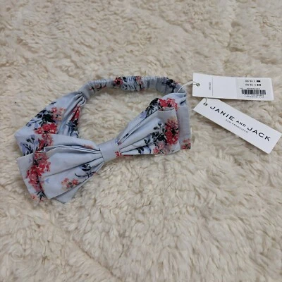 Janie And Jack Baby Girl Blue Floral Headband Bow NEW  - Image 1 of 3