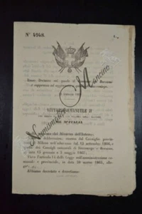 Regio Decreto VEII Comune di Borsano soppresso e unito a Sacconago 1869 - Bild 1 von 1