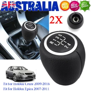 2X 5 Speed Gear Shift Knob PU Leather For Holden Cruze 2009-2016 Epica 2007-2011 - Picture 1 of 8