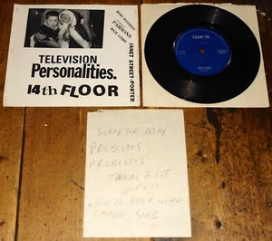 TELEVISION PERSONALITIES 14TH FLOOR b/w OXFORD ST SANTA CLAUSE SLEEVE W/ LETTER - Picture 1 of 8