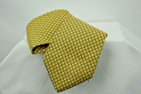 BROOKS BROTHERS MAKERS Silk Chain Link Print Men's Neck Tie Yellow/Blue