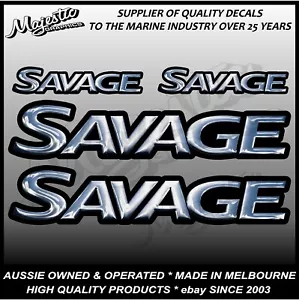 SAVAGE - DECALS - SET OF 4 - BOAT DECALS / STICKERS - Bild 1 von 1