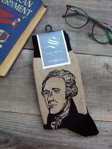 Socksmith Men's President Alexander Hamilton Crew Socks Size 10-13, History Gift - Picture 1 of 7
