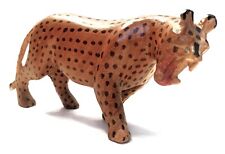 Vintage Hand Carved Wood Prowling Leopard 8-1/2” Kenya