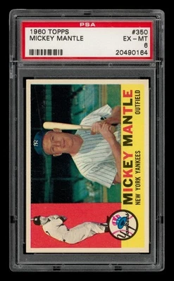 1960 Topps Set-Break #350 Mickey Mantle PSA 6 EX-MT Foto 1 de 3