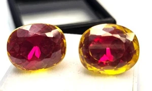 VVS Pitambari Zafiro Cojín Corte 27+ Ct Par Natural Piedras Preciosas Certificado EGL - Imagen 1 de 8