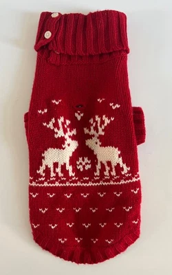 RARO Vintage RALPH LAUREN Rena Vermelha Gola Alta Suéter de Lã/Cashmere para Cachorro P/M - Imagem 1 de 3