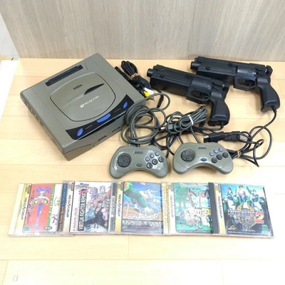 Japanese Sega Saturn Console bundle 2 Virtua Gun & 5 games *US TARIFF PAID J1118 - Image 1 of 4