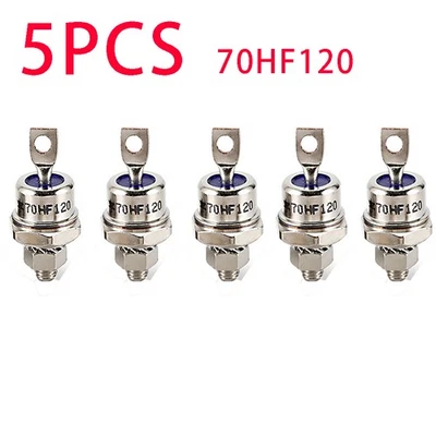 5 PIEZAS 70A 1200V 70HF120 Alta Potencia Rectificador Metal Tipo Perno Rectificador Diodos EE. UU. Foto 1 de 4