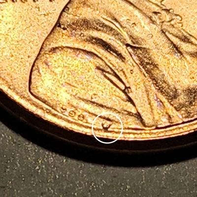 MINT ERROR - 2024-P "EXTRA V" LINCOLN SHIELD CENT (VERY RARE) (RED, HIGH GRADE) - Image 1 of 4