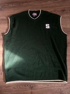 Joe College Sports Vest Michigan State Vintage MSU Football Varsity Preppy xL - Picture 1 of 5