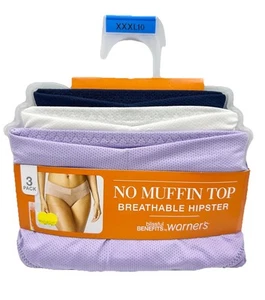 NUEVO CON ETIQUETAS ADVERTENCIAS Paquete de 3 bragas hipster de microfibra SIN PARTE SUPERIOR MUFFIN XXXXL 3XL FELICES - Imagen 1 de 6