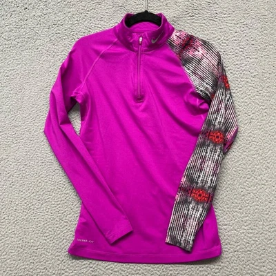 Pullover Nike Pro Combat para mujer M púrpura 1/4 cremallera Dri Fit ajustado hipercálido para correr Foto 1 de 4
