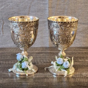 Corbell & Co Set of 2 Silver Plated Water Wine Goblets Tarnish Protected - Bild 1 von 16