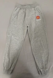 Jogger Pants Girls Size 140 (M) With Red Flower Logo . Gray Sweatpants. - Picture 1 of 5