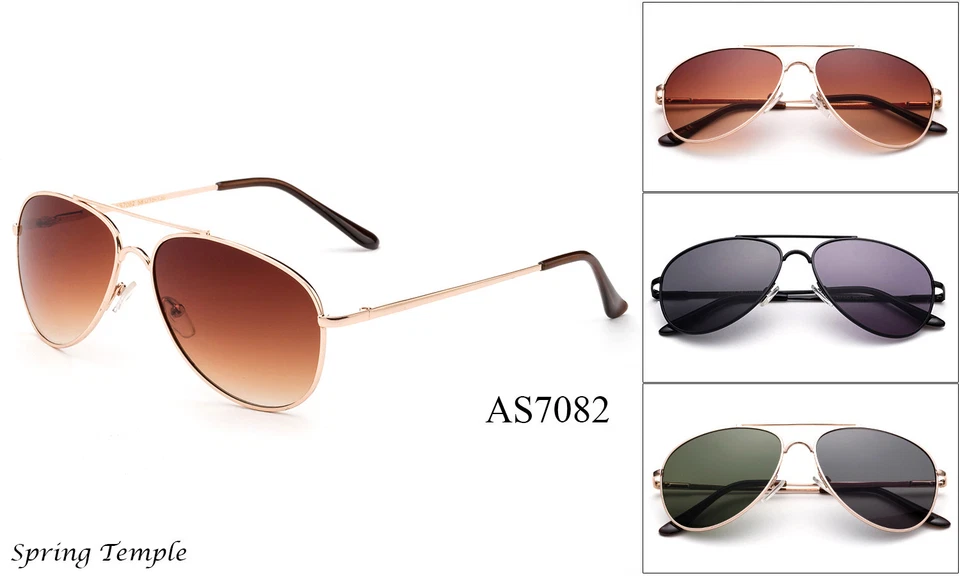 Clásico Piloto Hombres Mujeres Gafas de sol Bisagra de resorte Piloto Policía Top Gun Nuevo Lente UV Foto 1 de 1