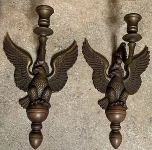 2 Bundesadler Syroco Holz Wandleuchter Syrakus Zier Co Kerzenständer - Bild 1 von 7