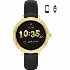 WOMEN'S KATE SPADE (KST2001) SCALLOP GOLD TONE LEATHER SMARTWATCH