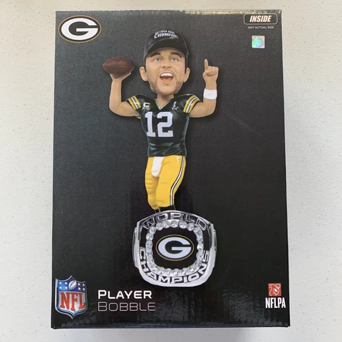 Foco Aaron Rodgers Bobblehead World Champions Ring /360 Packers NEW Cover