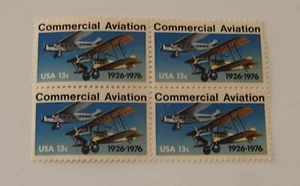 US 4 Block of stamps #1684 - 13¢ AVIATION 1976 - Picture 1 of 2