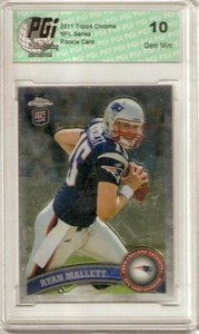 Ryan Mallett Patriots 2011 Topps Chrome Rookie Card PGI 10 Gem Mint