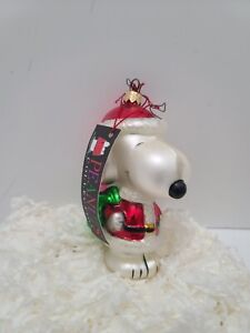 Santa Snoopy~Polonaise Glass Ornament Komozja Kurt Adler ~ with Tags