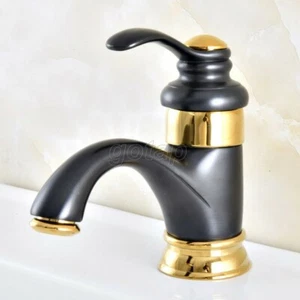 Black Gold Brass Single Handle Bathroom Sink Wash Basin Faucet Mixer Tap Gnf303 - Picture 1 of 8
