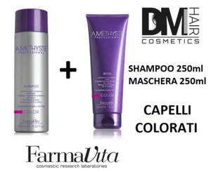 FARMAVITA AMETHYSTE COLOR SHAMPOO 250ml + MASK 250ml maschera CAPELLI COLORATI - Foto 1 di 1