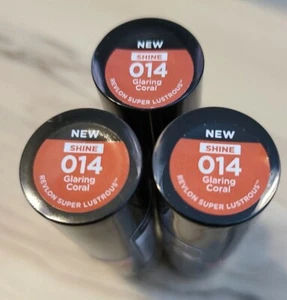 3x Revlon Super Lustrous Lipstick - Shine - 014 Glaring Coral - Picture 1 of 1