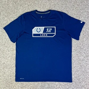 Andrew Luck Indianapolis Colts Camicia Uomo XL Blu Bianco Nike Manica Corta DriFit - Foto 1 di 11
