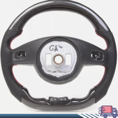 Volante LED plano de fibra de carbono para Mercedes-Benz AMG W205 S63 C63 SL 2016+ Foto 1 de 4