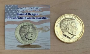 American Historical Society Ronald Reagan Bronze Medal Layered in 24K Gold - Picture 1 of 2