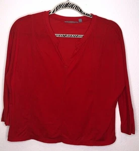 maglia athleta xxs rossa manica 3/4 top scollo a V A42 - Foto 1 di 5