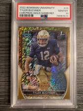 PSA 10 2022 Bowman Chrome University Tyler Buchner Gold Shimmer SP /50 Pop 1