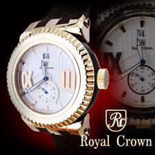 Royal Crown 6415 Men's Wrist Watch 46mm Stainless Steel Case Silicon Band 5 ATM