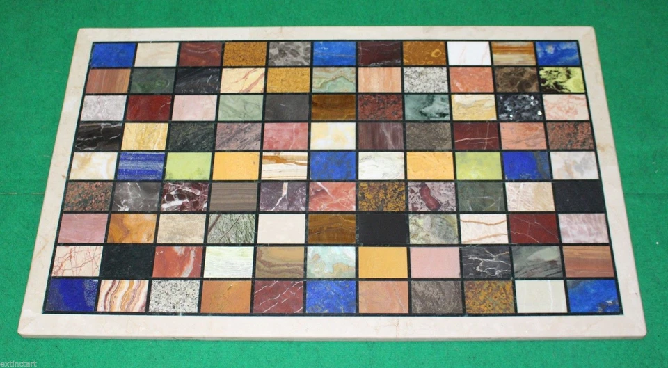 36'' x 24" Marble Table semi precious stones Inlay handmade home Decor - Image 1 of 1