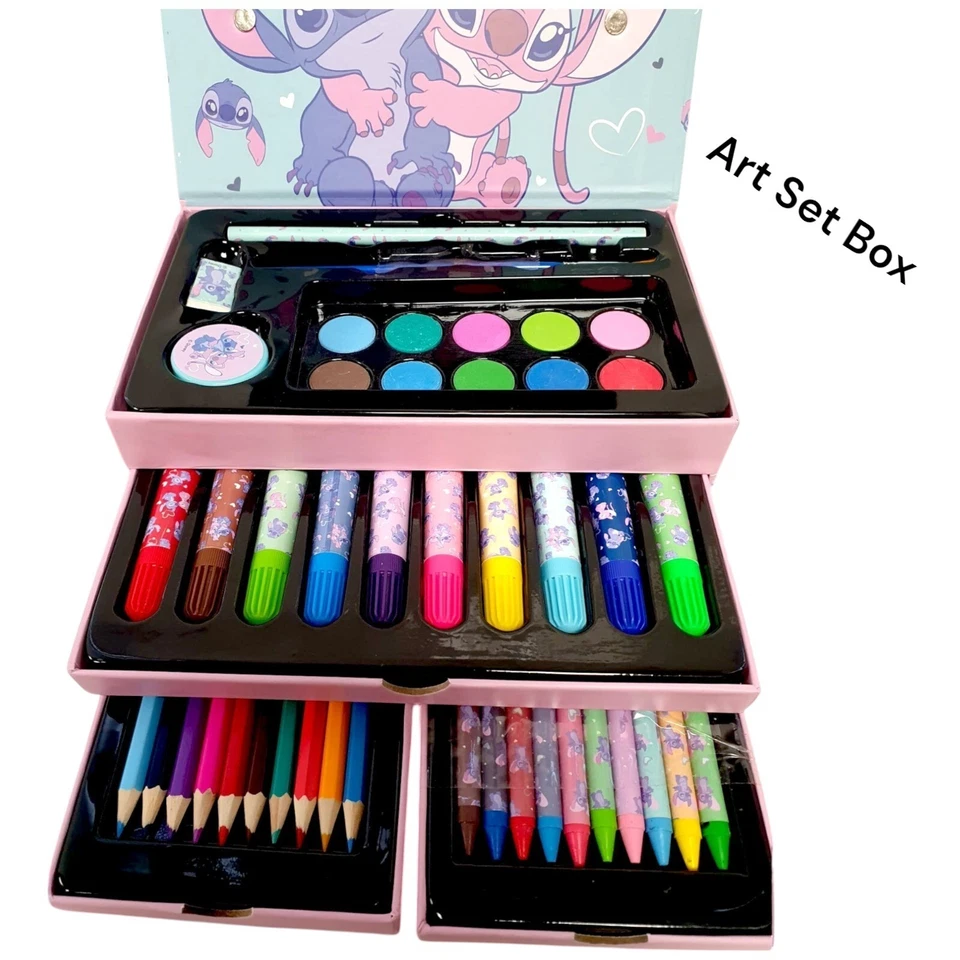 Disney Stitch Kinder Kunst Set Box Mal- & Malset Buntstifte Marker Stifte