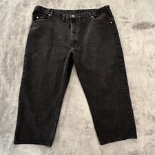 Wrangler Jeans Men Actual 45x23.5 Black Denim Tag Read 46x30 Relaxed Fit Hip Hop