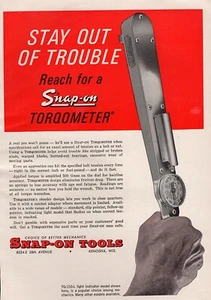 1963 Snap-On Tools Torqometer Torque Meter Original Color Print Ad - Picture 1 of 1