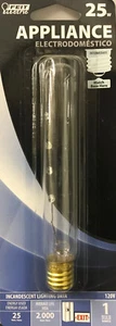 FEIT ELECTRIC 25-Watt T6.5 Clear Tubular Appliance Light Bulb w/ Int. Base - Picture 1 of 1