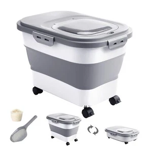 2030 Lbs Rice Storage Containercollapsible Food Storage Containers With Rolling - Picture 1 of 6