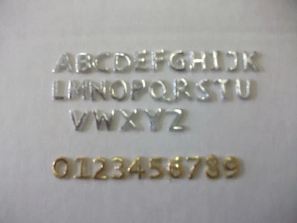 WIEDEMANN Lettere e numeri in cera, 8mm oro e argento, vedi descrizione articolo