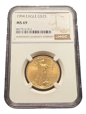 US 1994 Gold 1/2 oz $25 NGC MS69 Gold Eagle Better Date - Image 1 of 2