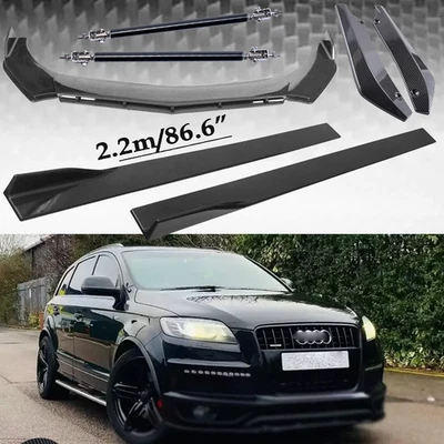 For Audi Q7 R7 S7 TT Carbon Fiber Front Bumper Lip Splitters Side Skirt Strut Foto 1 de 4