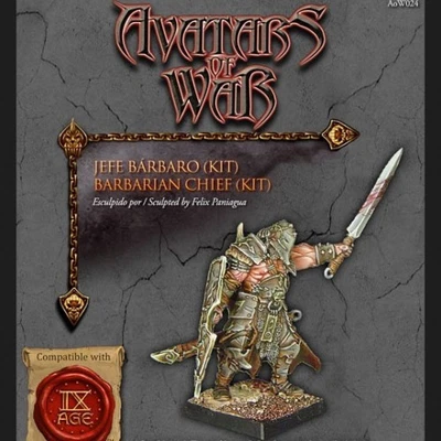 Avatars of War Barbarian Marauder Chief AOW24 Fantasy 28 мм Chaos Warriors - Изображение 1 из 3