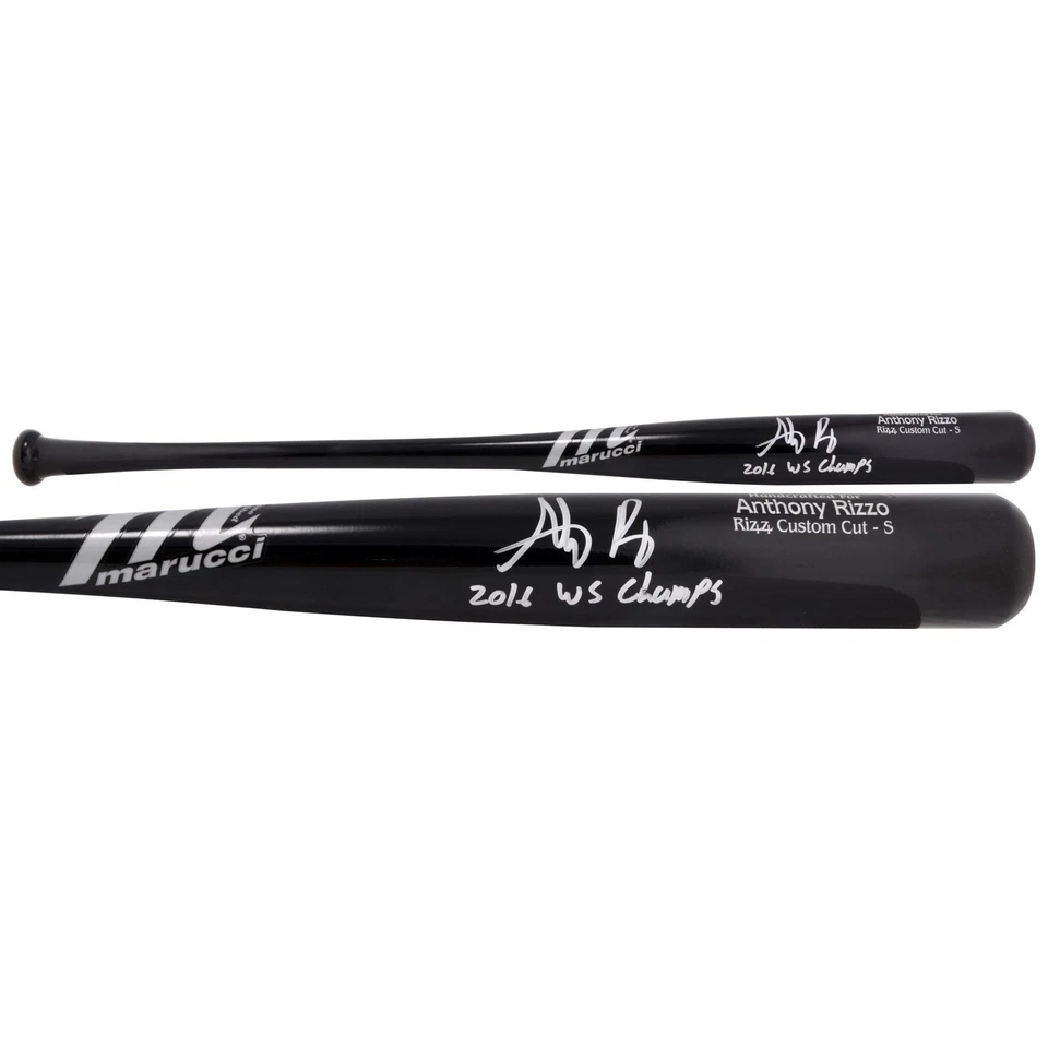 Bate Marucci firmado por Anthony Rizzo Cubs 2016 WS Champs y "2016 WS Champs" Insc Foto 1 de 1