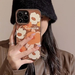 TPU Orange large flowers For iPhone 15 Plus 14 13 12 11 Pro/Max Phone Case Cover - Picture 1 of 7