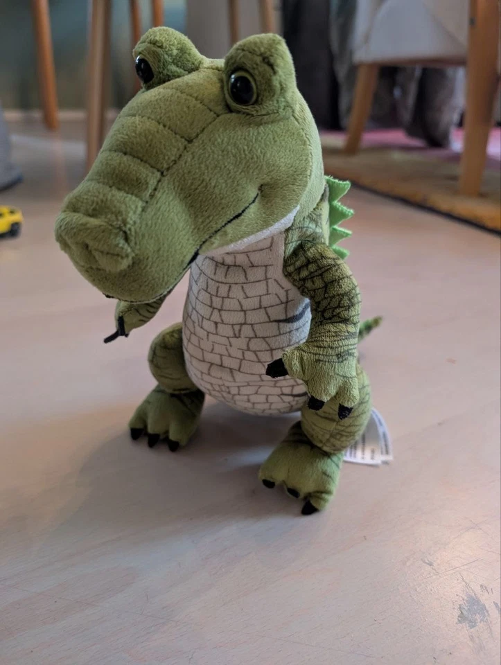 Kuscheltier Krokodil Plüschtier Alligator Grün Gebraucht ca. 20 cm Stehend - Bild 1 von 1