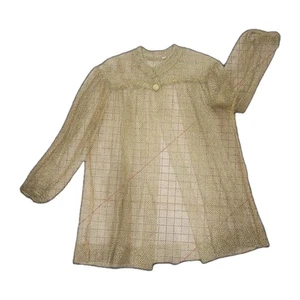 Cardigan giacca maglia trasparente vintage oro metallizzato medio - Foto 1 di 11