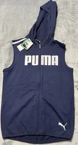 Felpa con cappuccio PUMA bambino ragazzo 14-16 blu pavone full zip nuova con etichetta - Foto 1 di 7